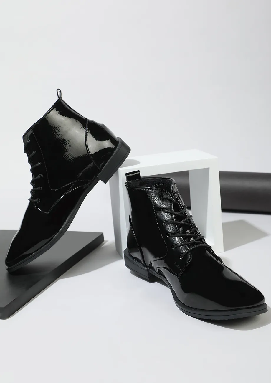 Buy DAPPER IN EVERY WAY BLACK ANKLE BOOTS for Women Online in India