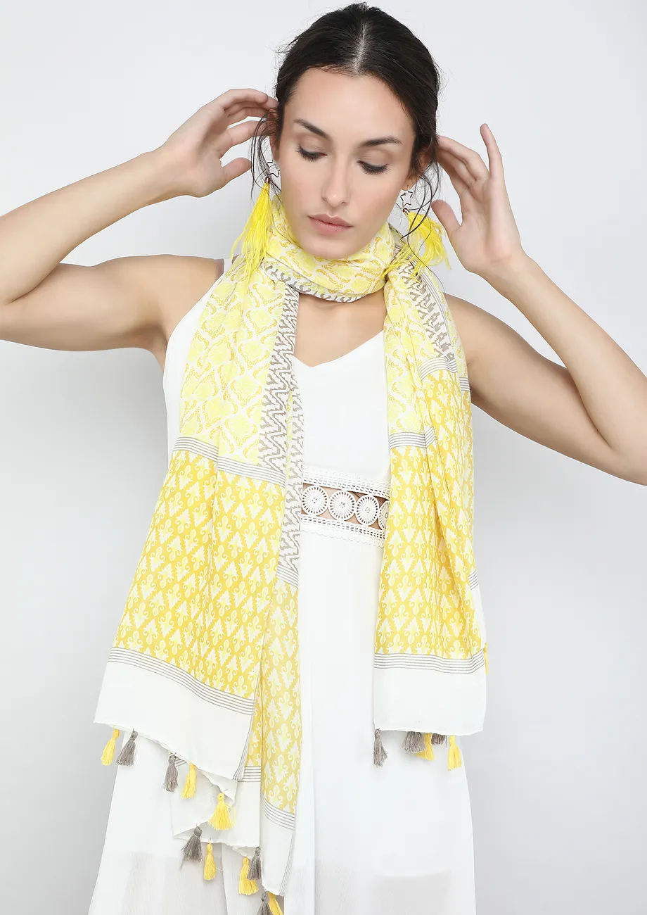 Buy WINTER BLOWS YELLOW SCARF for Women Online in India