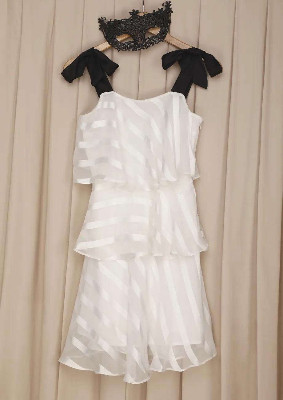 Frill shift dress white hotsell