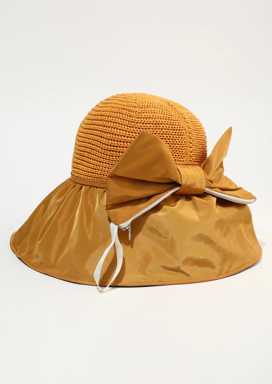 POLYESTER YELLOW SUMMER BUCKET HAT