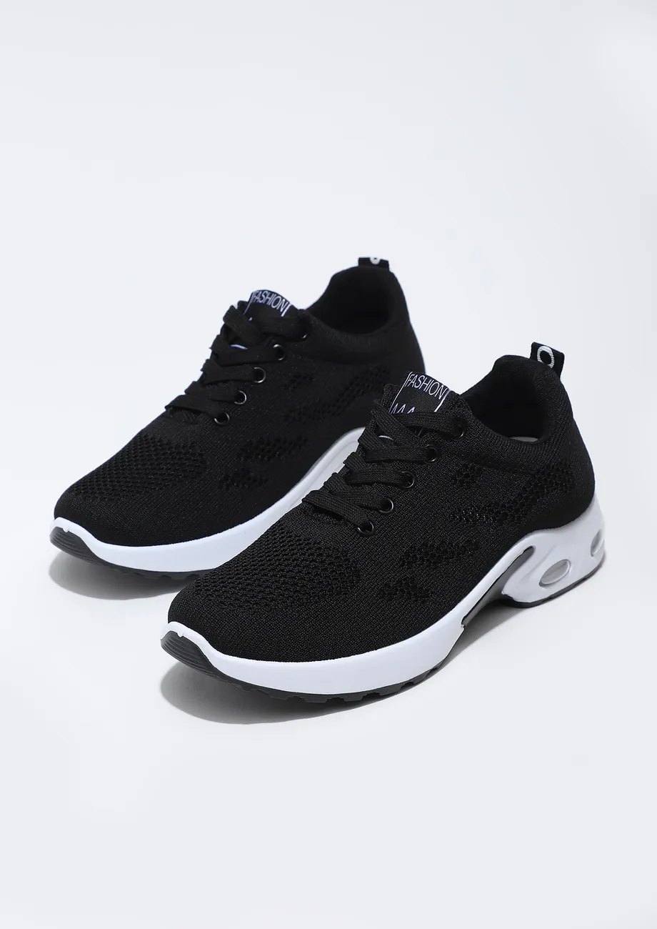 Black sole running shoes online