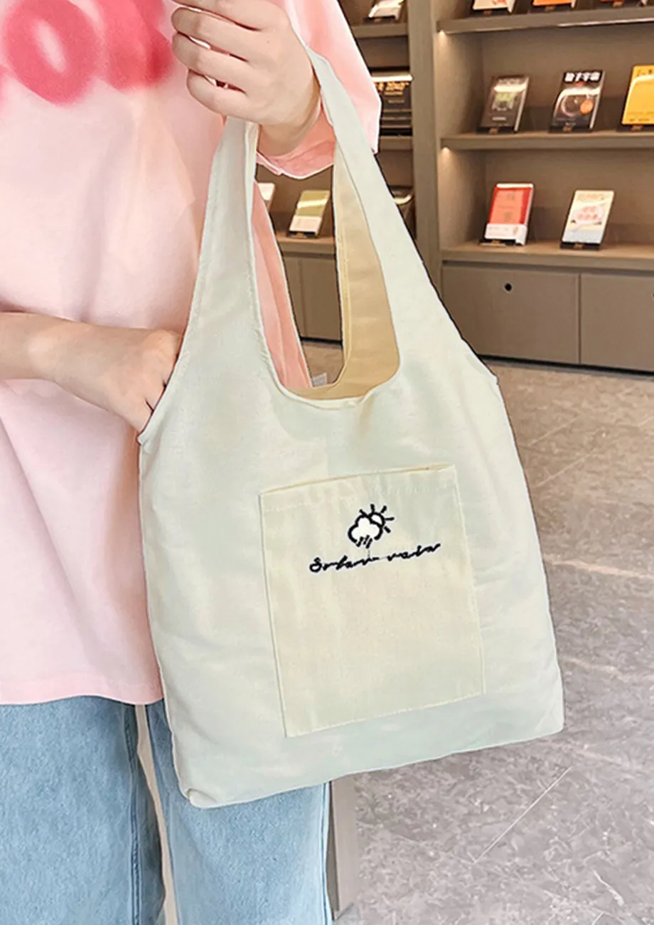 Buy WHITE POLYESTER COLLEGE TOTE BAG for Women Online in India