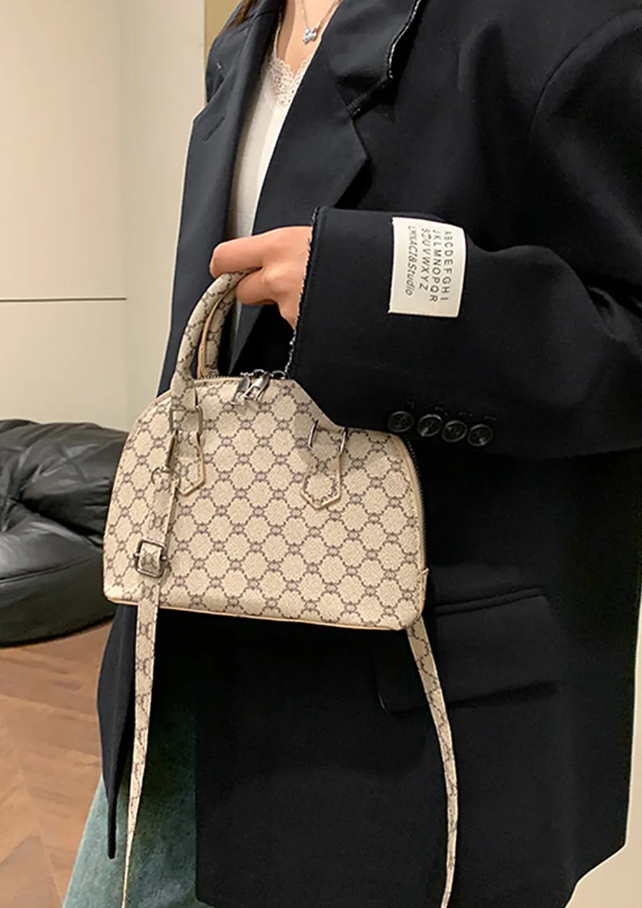 MONOGRAM PATTERN TWO-WAY ZIP SLING BAG