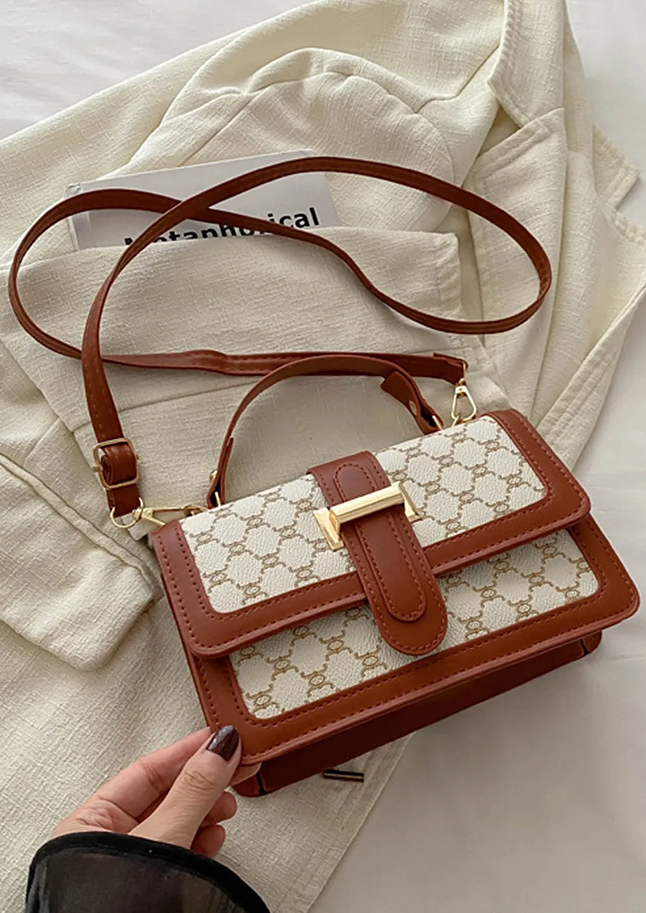 MONOGRAM PATTERN FRONT FLAP SLING BAG