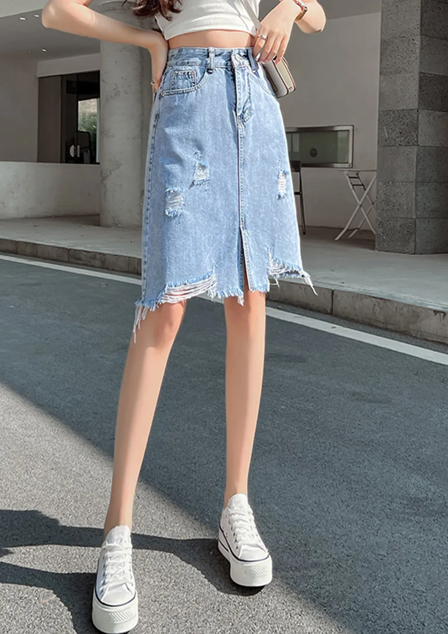 Blue denim skirt online india hotsell