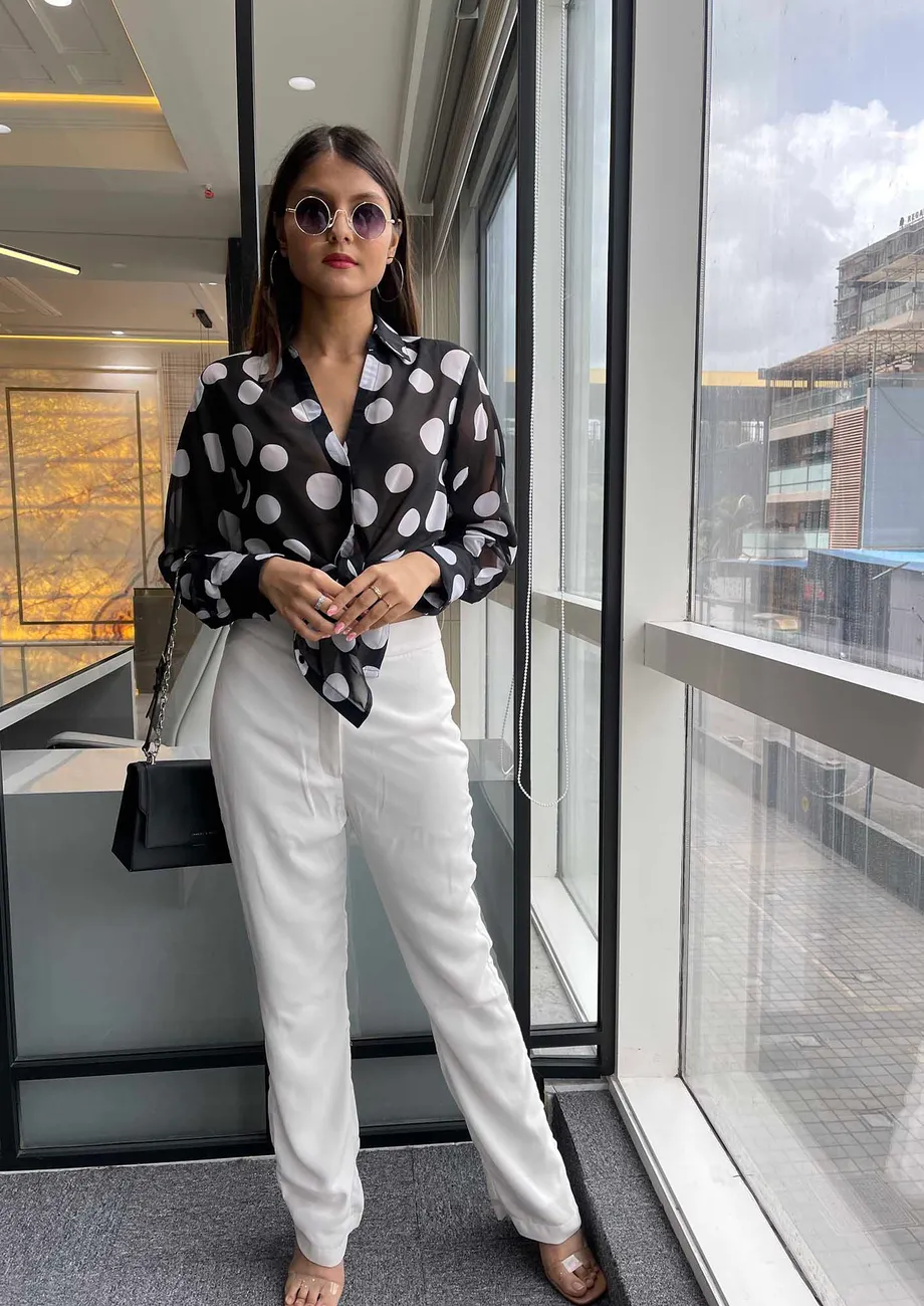 retro polka dot shirt