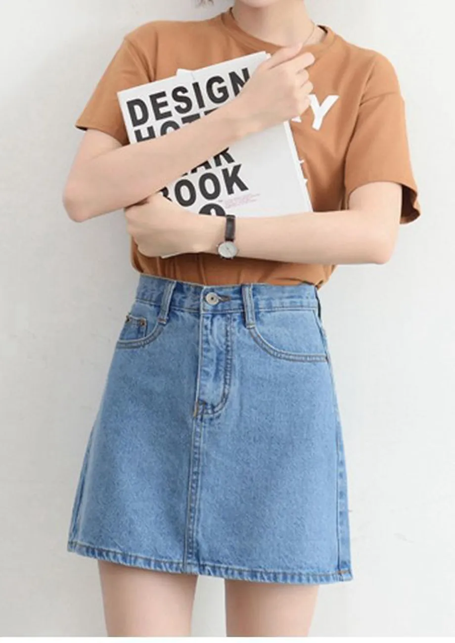 Light blue denim skirt online hotsell