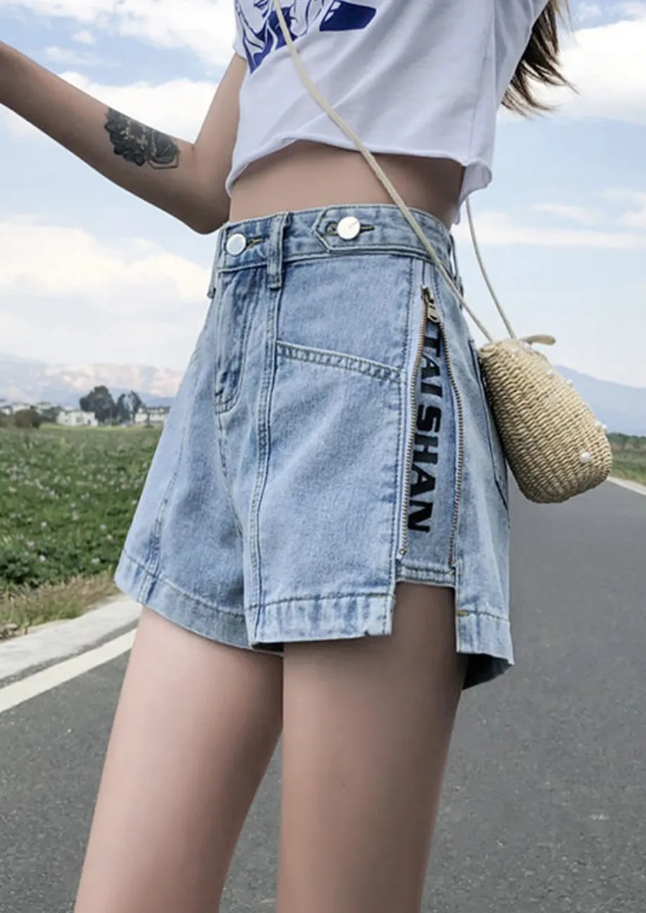 OFF THE RAMP LIGHT BLUE DENIM SHORTS