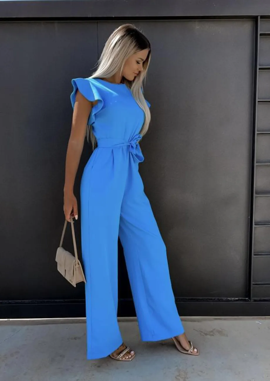 Dressy blue jumpsuit best sale