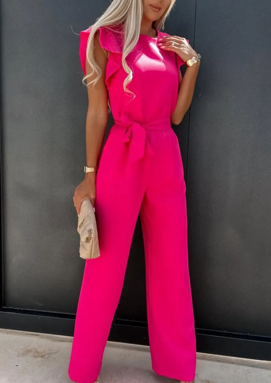 Pink jumpsuit formal best sale