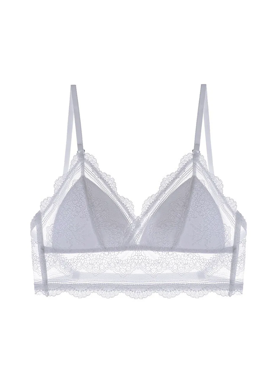 CONVERTIBLE LACY WHITE TRIANGULAR BRALETTE