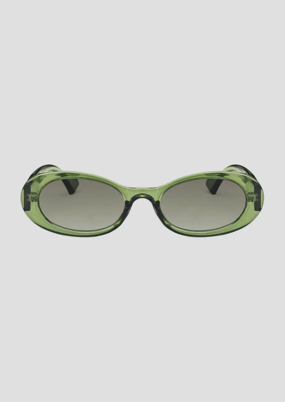 Buy Olive Green Retro Oval Sunglasses for Women Online in India