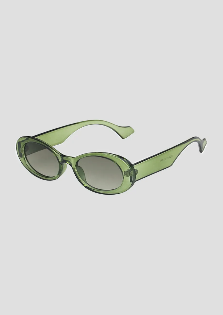 Buy Olive Green Retro Oval Sunglasses for Women Online in India