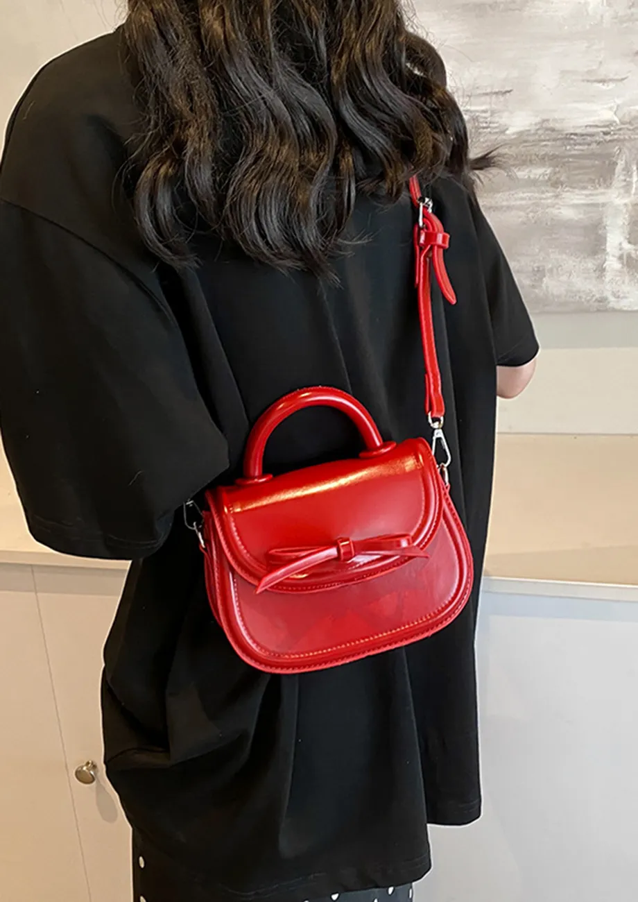 RED FRONT FLAP SMALL CROSSBODY BAG