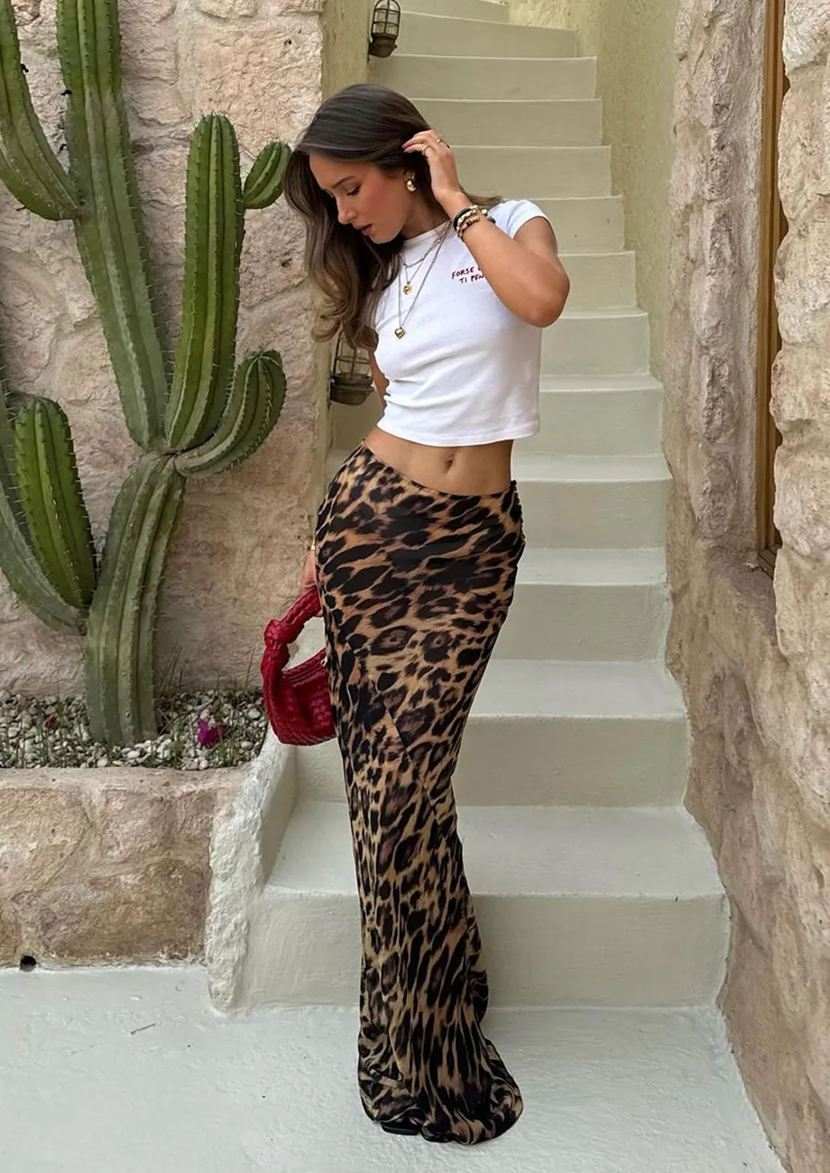 Leopard print skirt online best sale