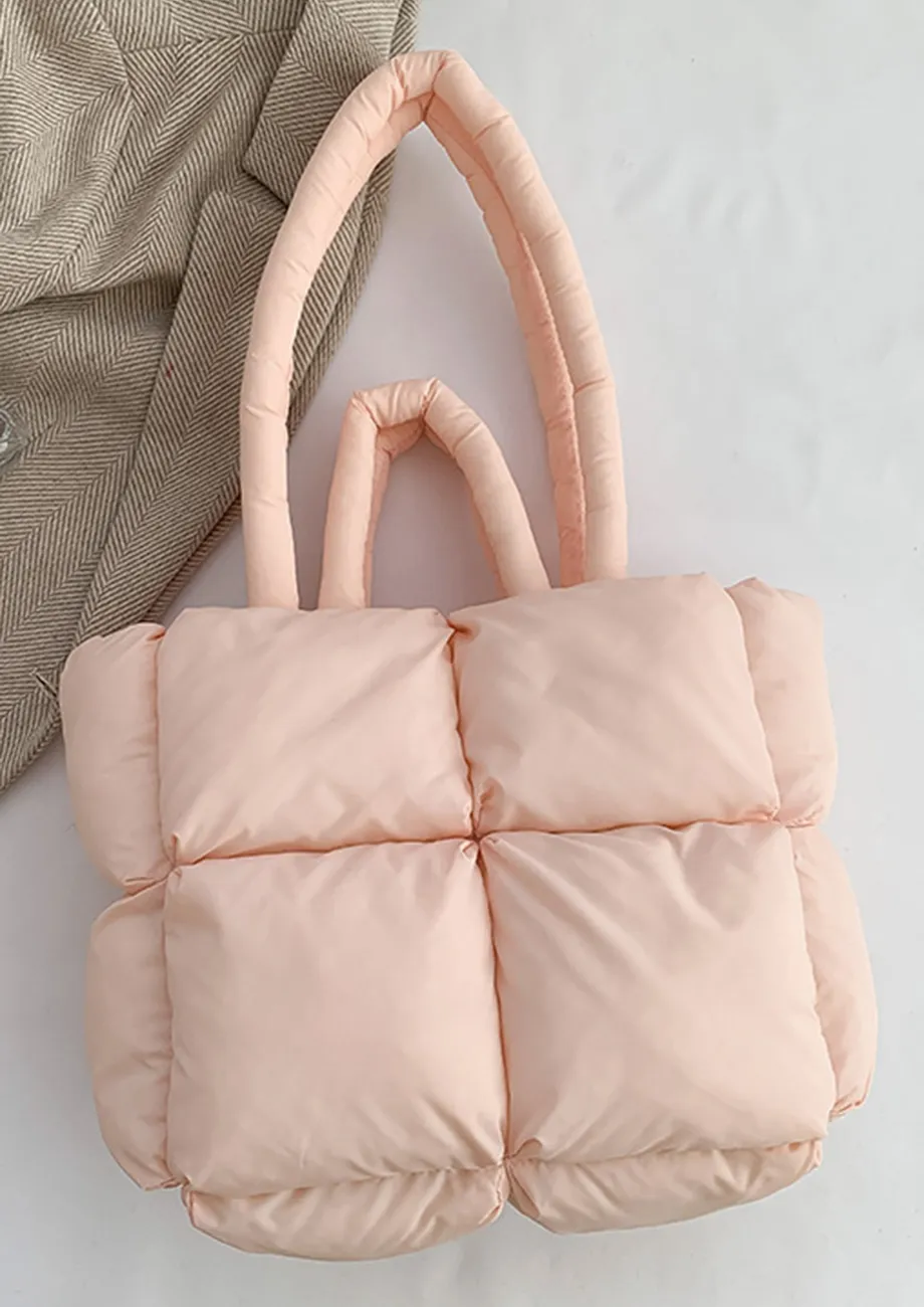 Buy PINK QUILTED PUFFER TOTE BAG for Women Online in India