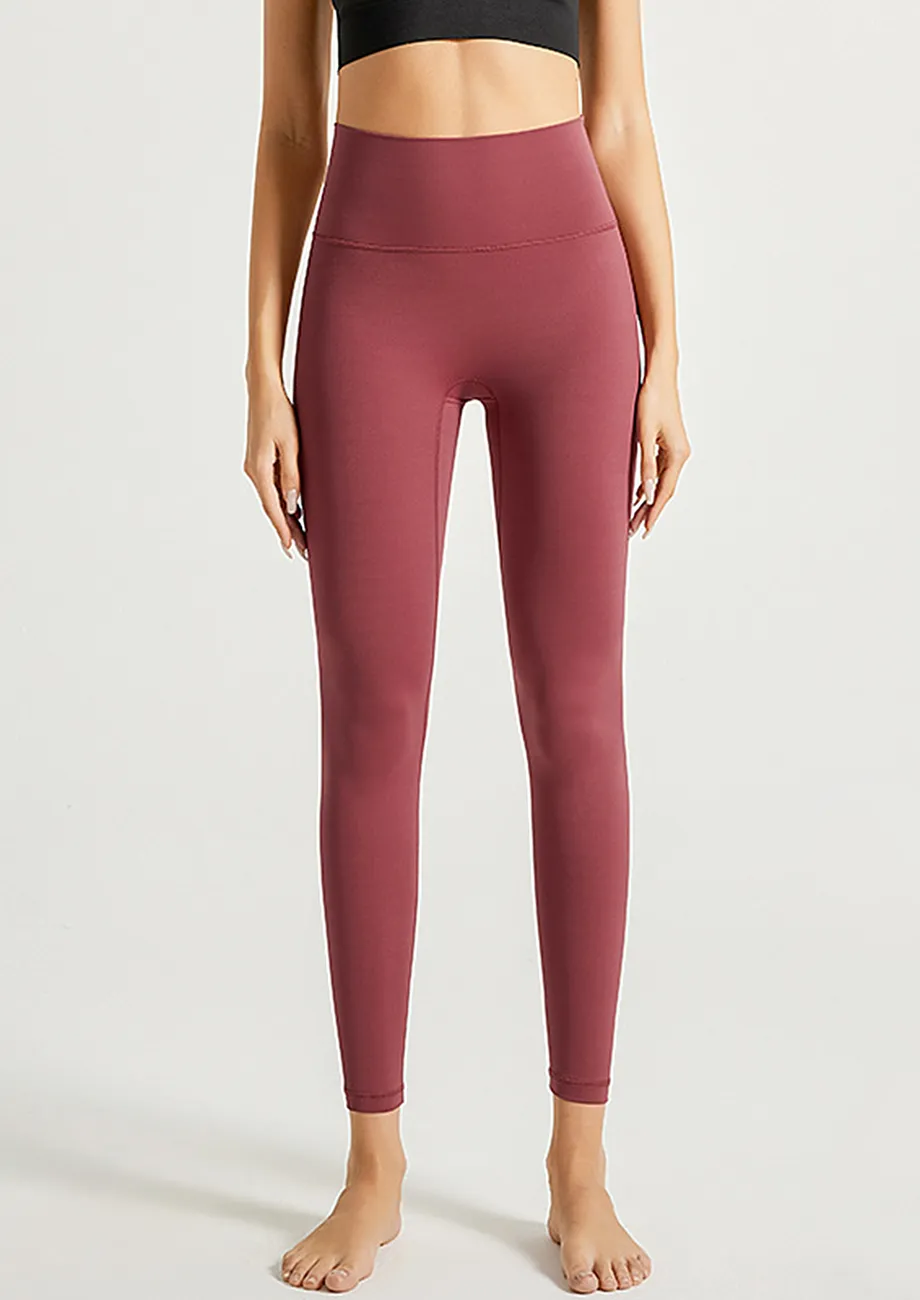 CRIMSON HIGH-WAIST YOGA LEGGINGS