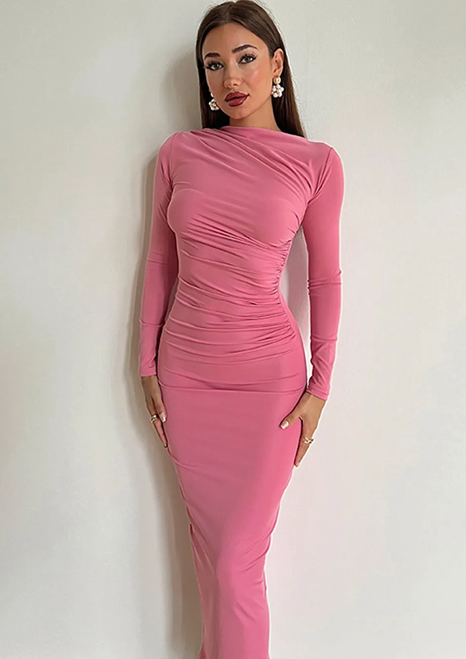 long sleeve burnout velvet dress Zapakasa Women Burnout Velvet Dark Green Mother of Bride Dress V-neck  Bridesmaid Dress
