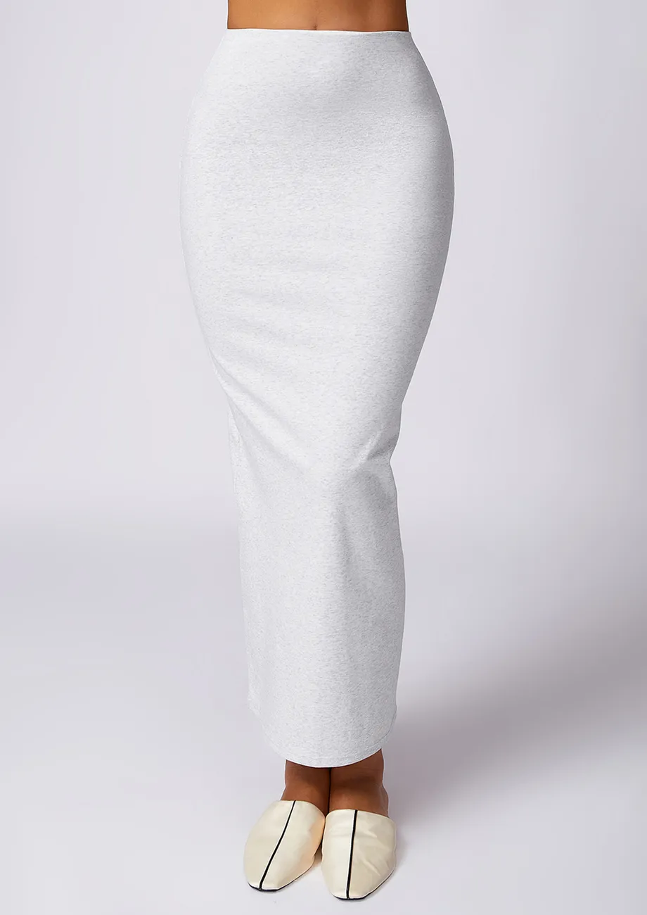 White Grey Seamless Slim Maxi Skirt