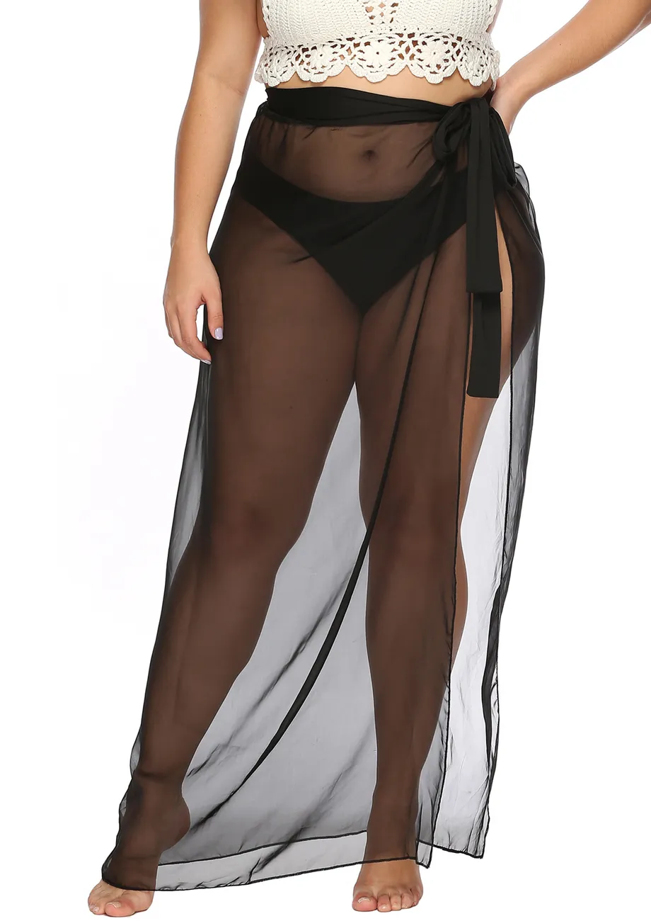 Buy Transparent Black Plus Size Sarong Skirt for Women Online in India