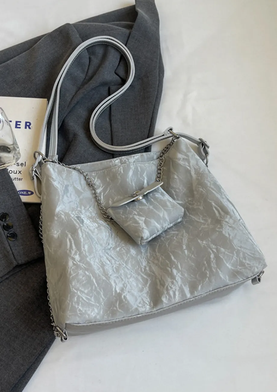 SILVER MULTIPURPOSE HOBO BAG