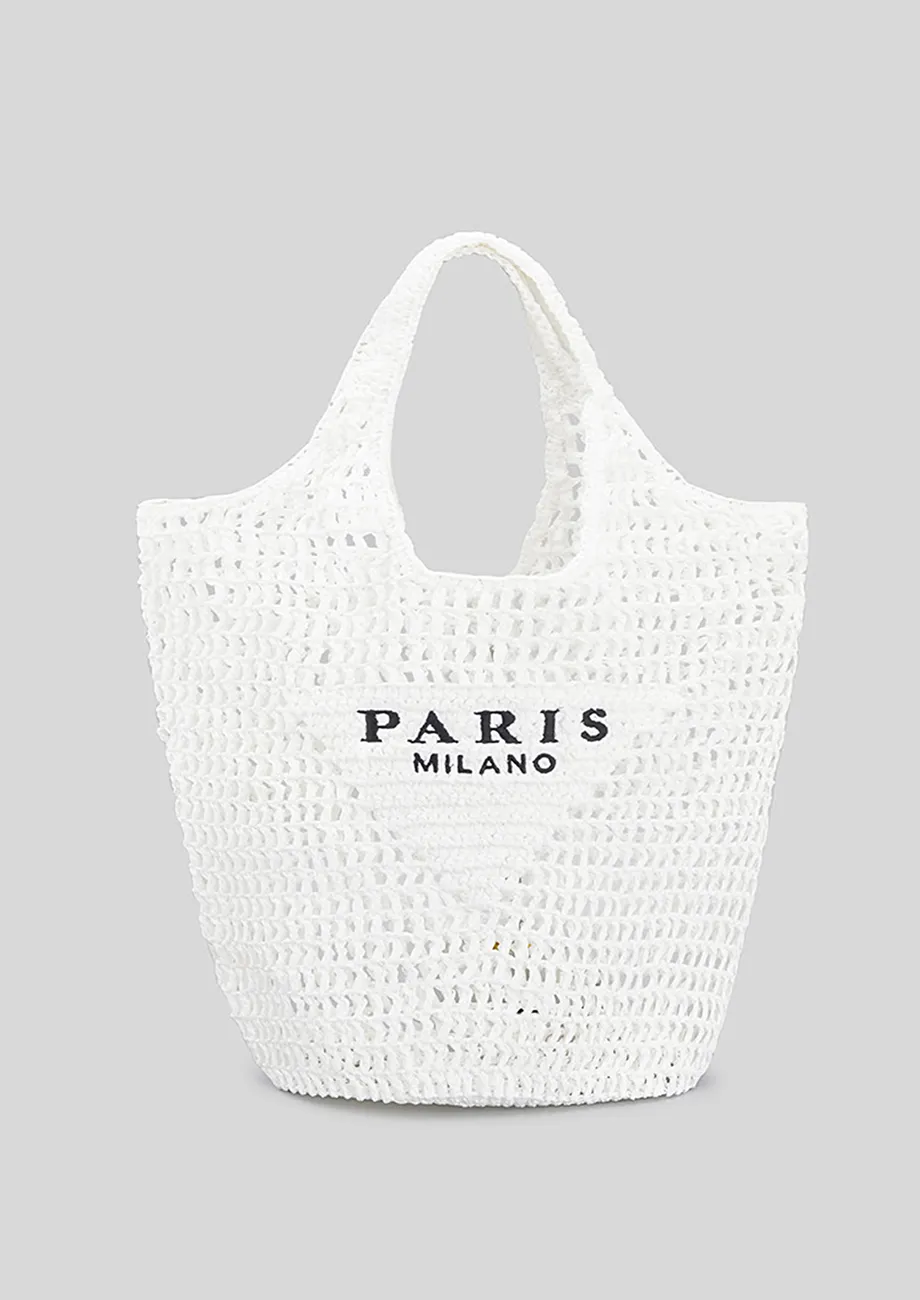 White straw beach bag outlet