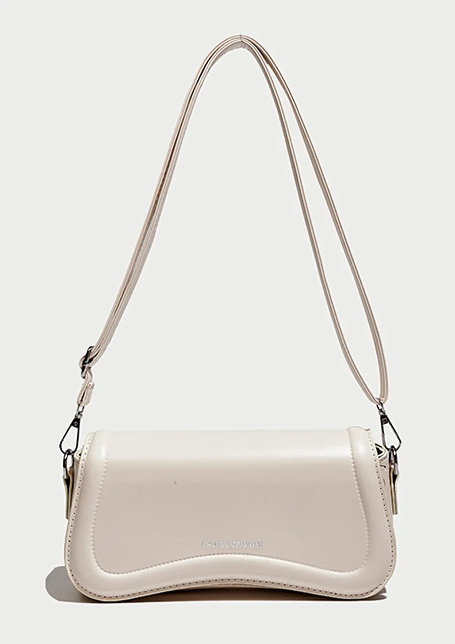 BEIGE ADJUSTABLE STRAP SLING BAG
