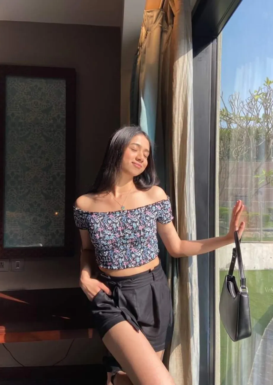 floral smocked off the shoulder top