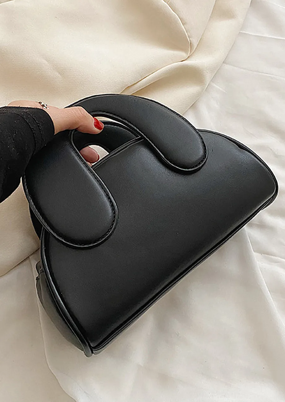 GEOMETRIC SHAPED SMALL BLACK HANDBAG
