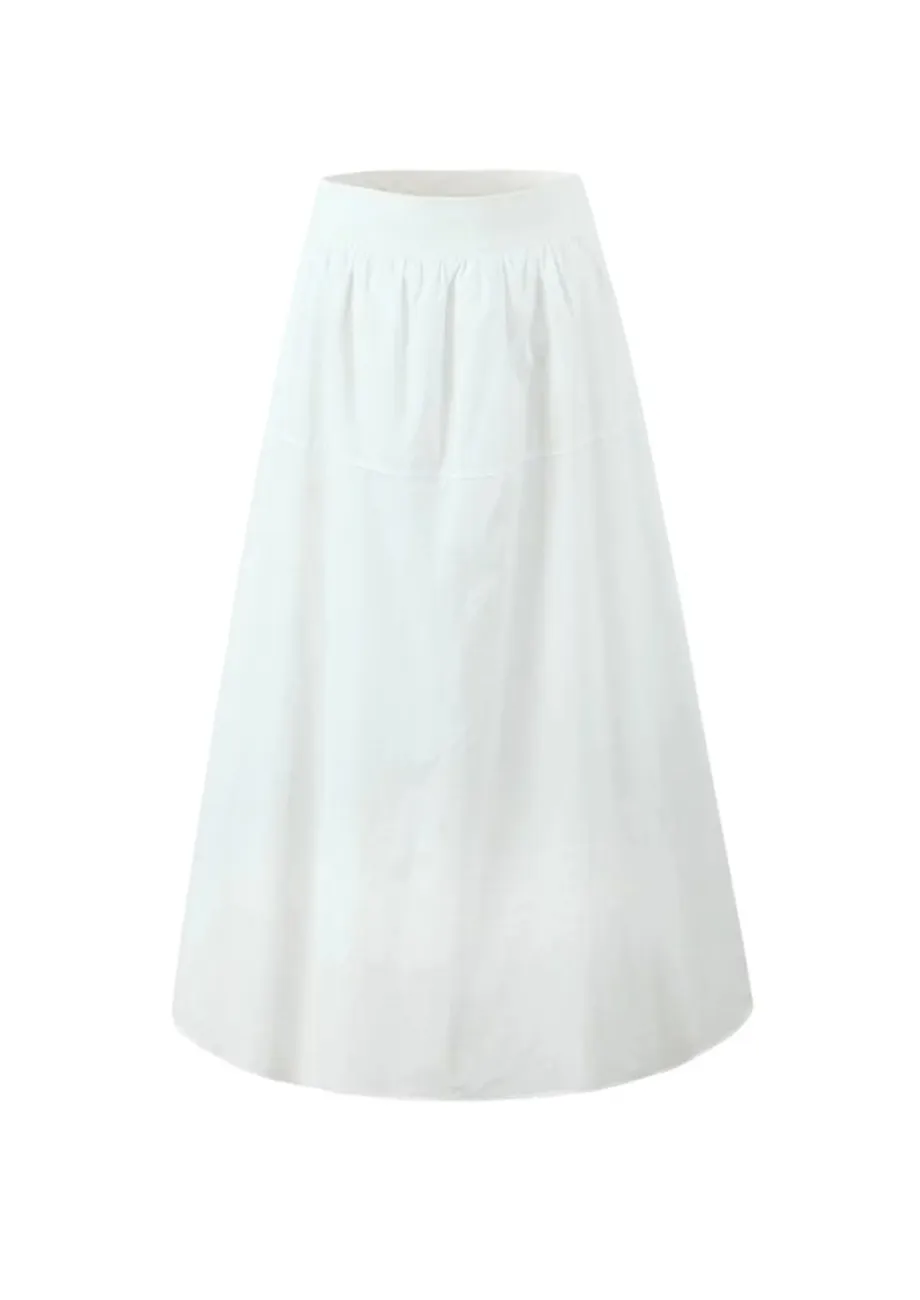 White A-line Polyester Skirt