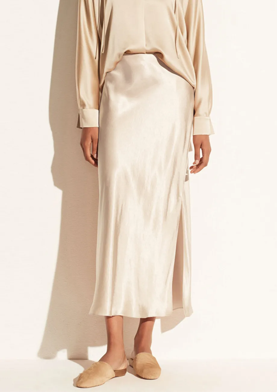 Off-white Side-slit Midi Slip Skirt
