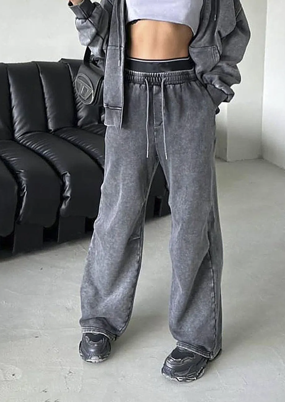 High waisted grey joggers online