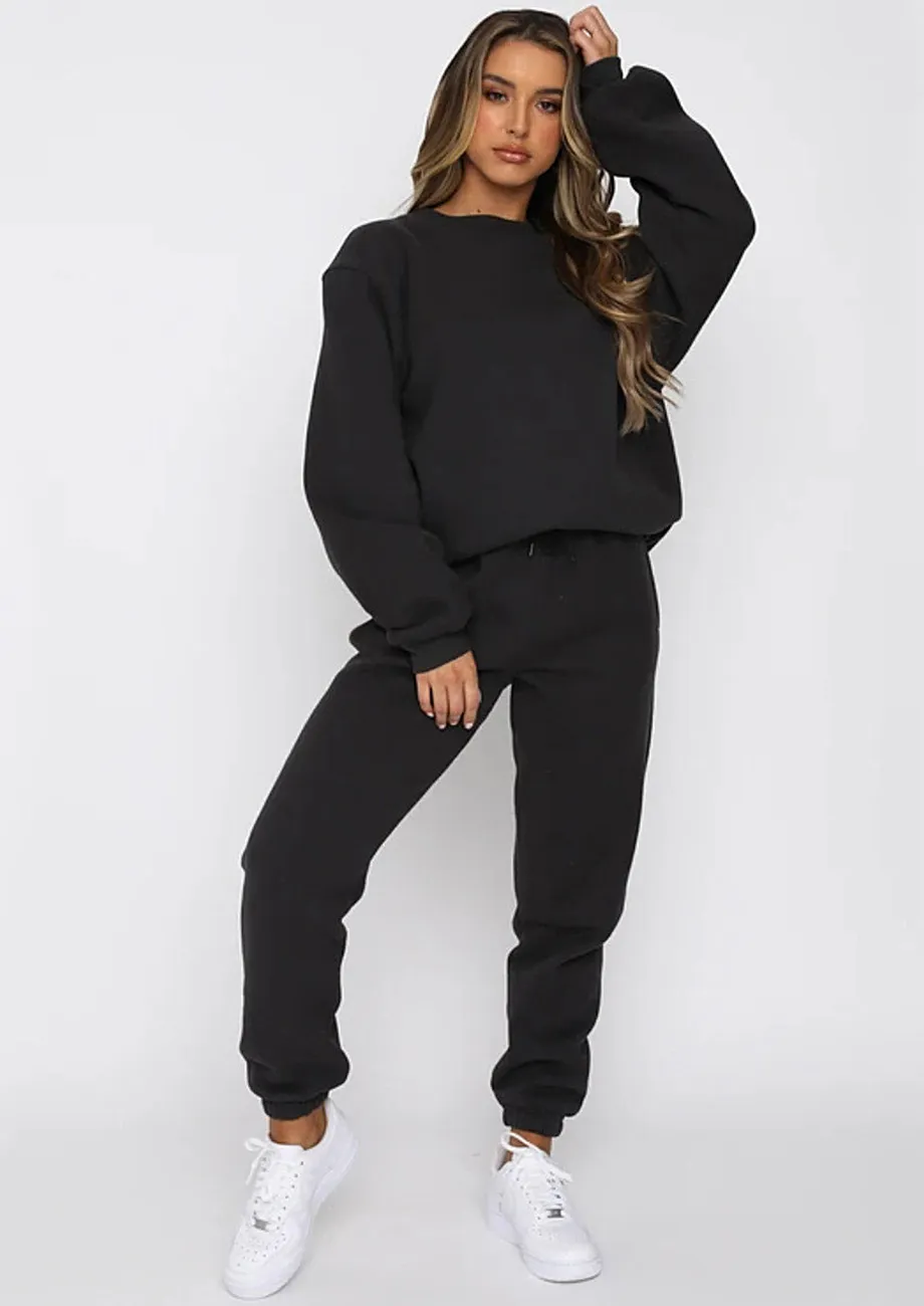 Black jogger set womens online