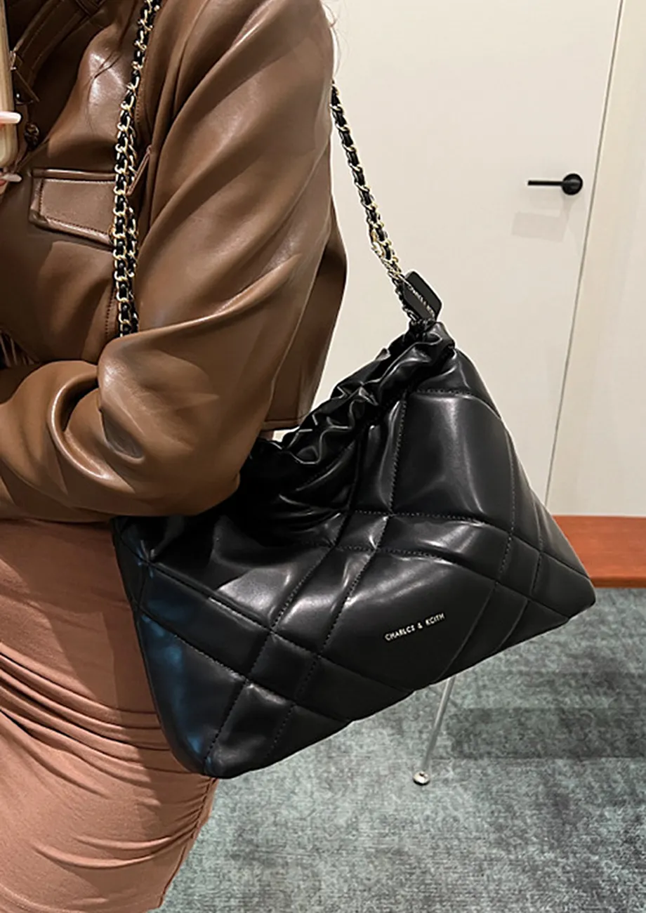 Black double chain bag online