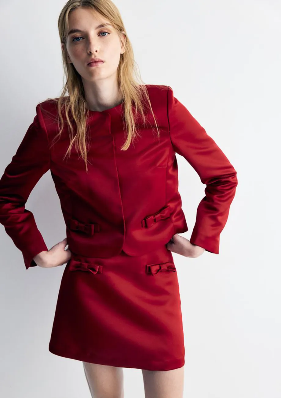 A-line Red Mini Skirt