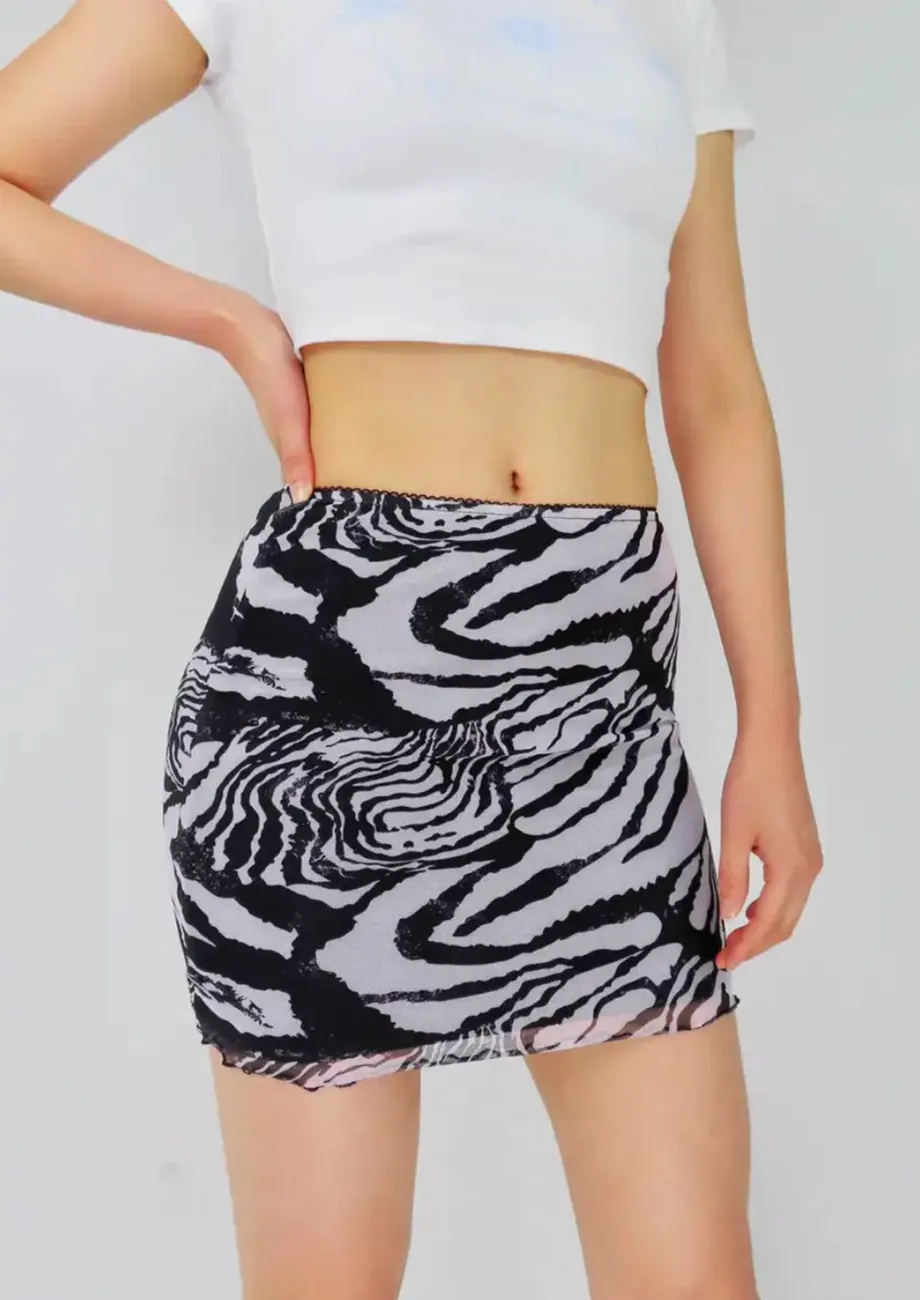 Animal Print Sheath Short Skirt