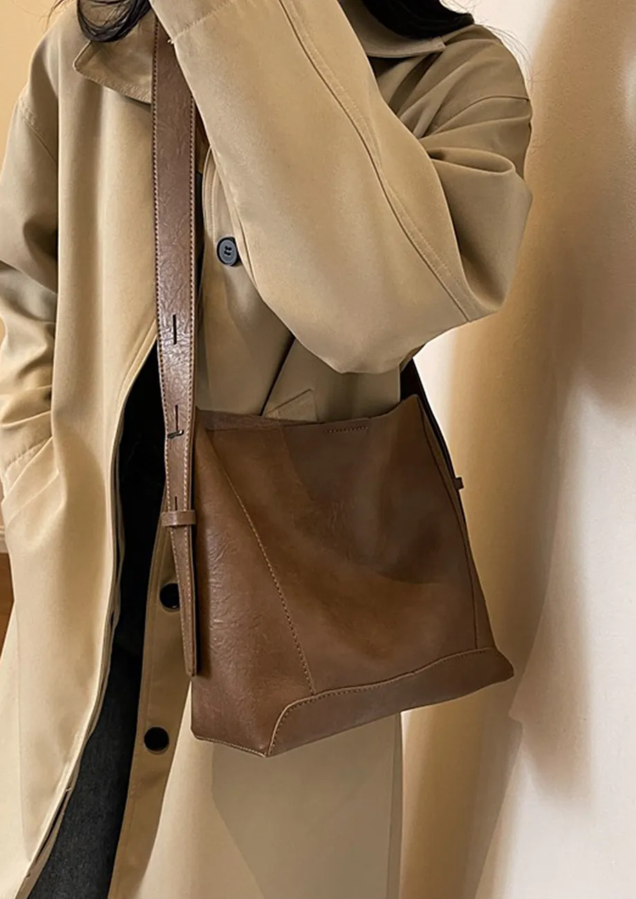 Buy PU LIGHT BROWN SINGLE STRAP TOTE BAG for Women Online in India