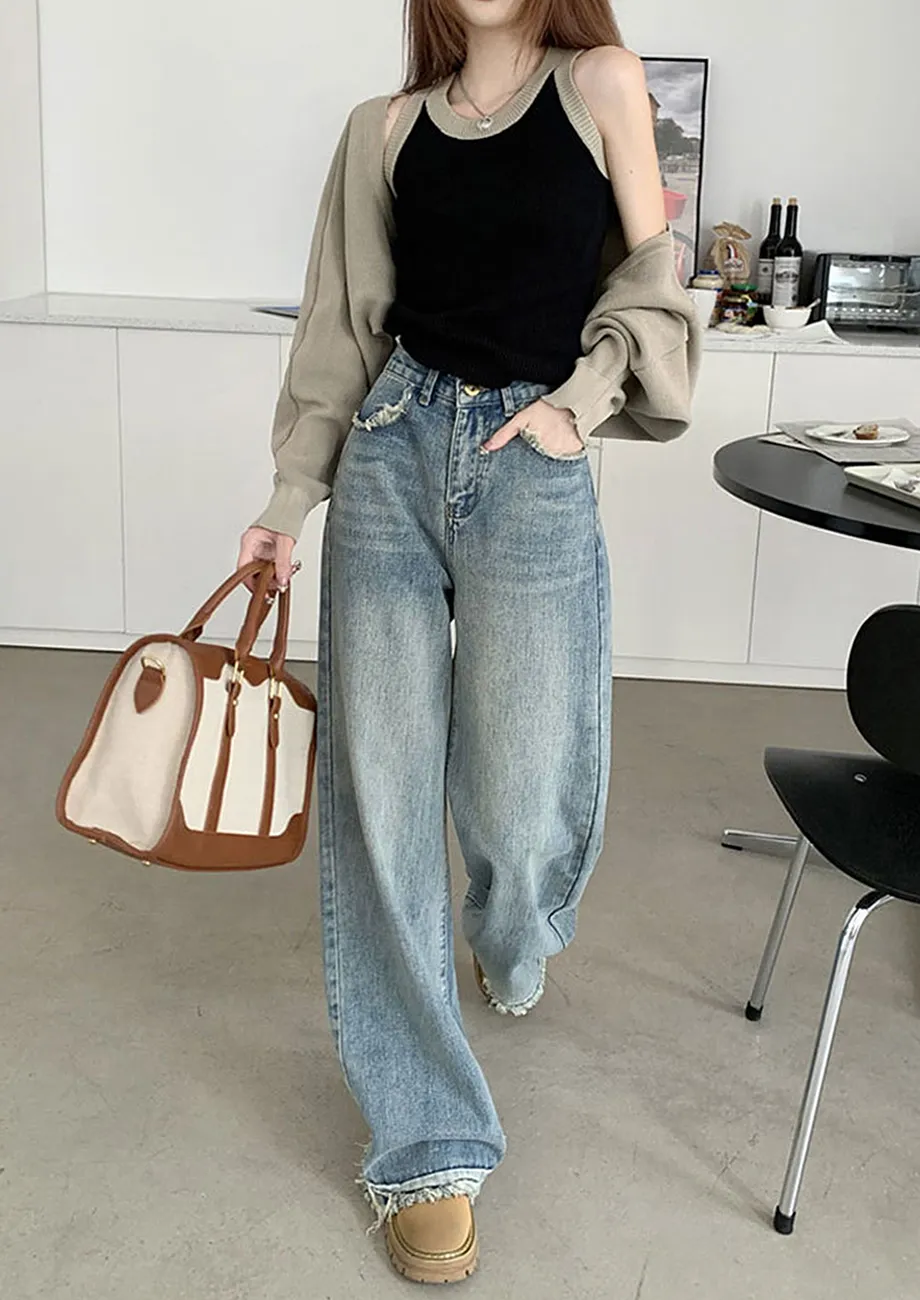 Buy LOOSE HIGH-WAISTED STRAIGHT FIT JEANS for Women Online in India