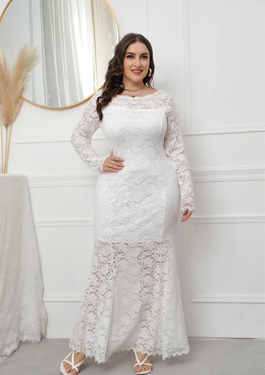 Plus size lace dress hotsell