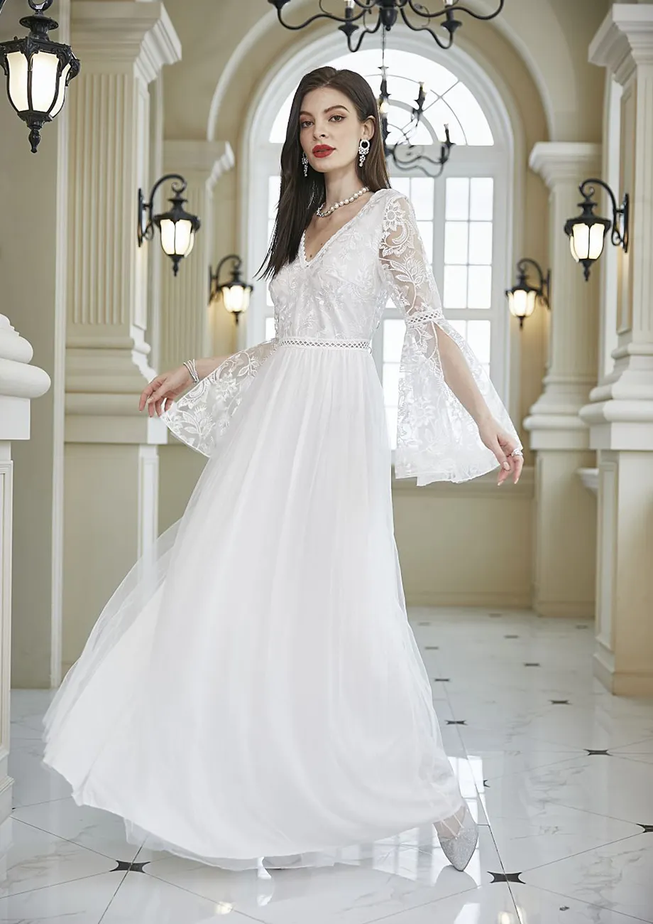 White maxi dress bridesmaid best sale