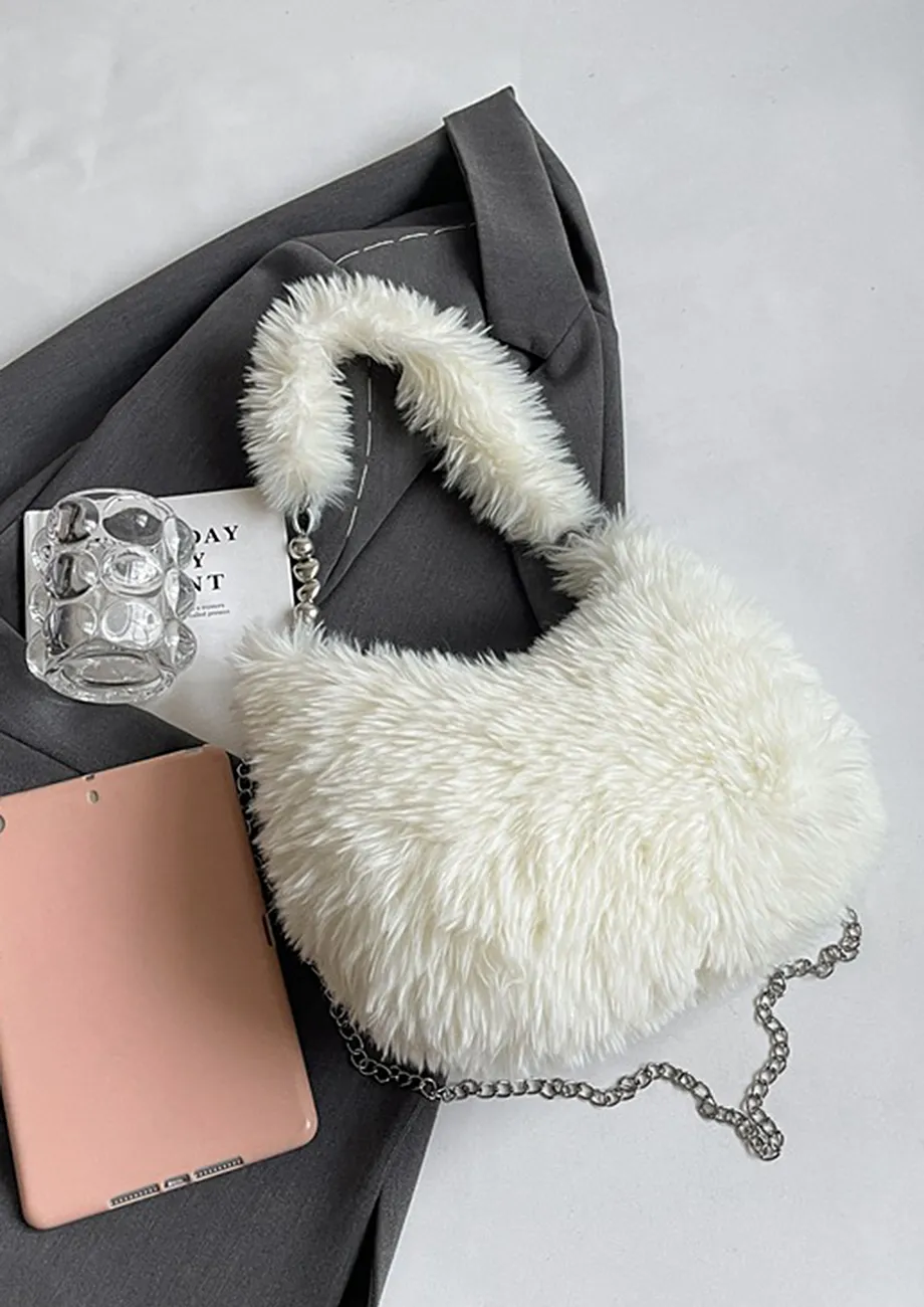 White fluffy bag sale