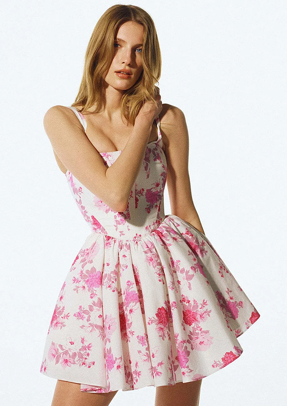 ゆっきーの即購入ok ♡Sandra Floral-print long Sandra Floral-print long dress -BLK x off pt- – Estella.K