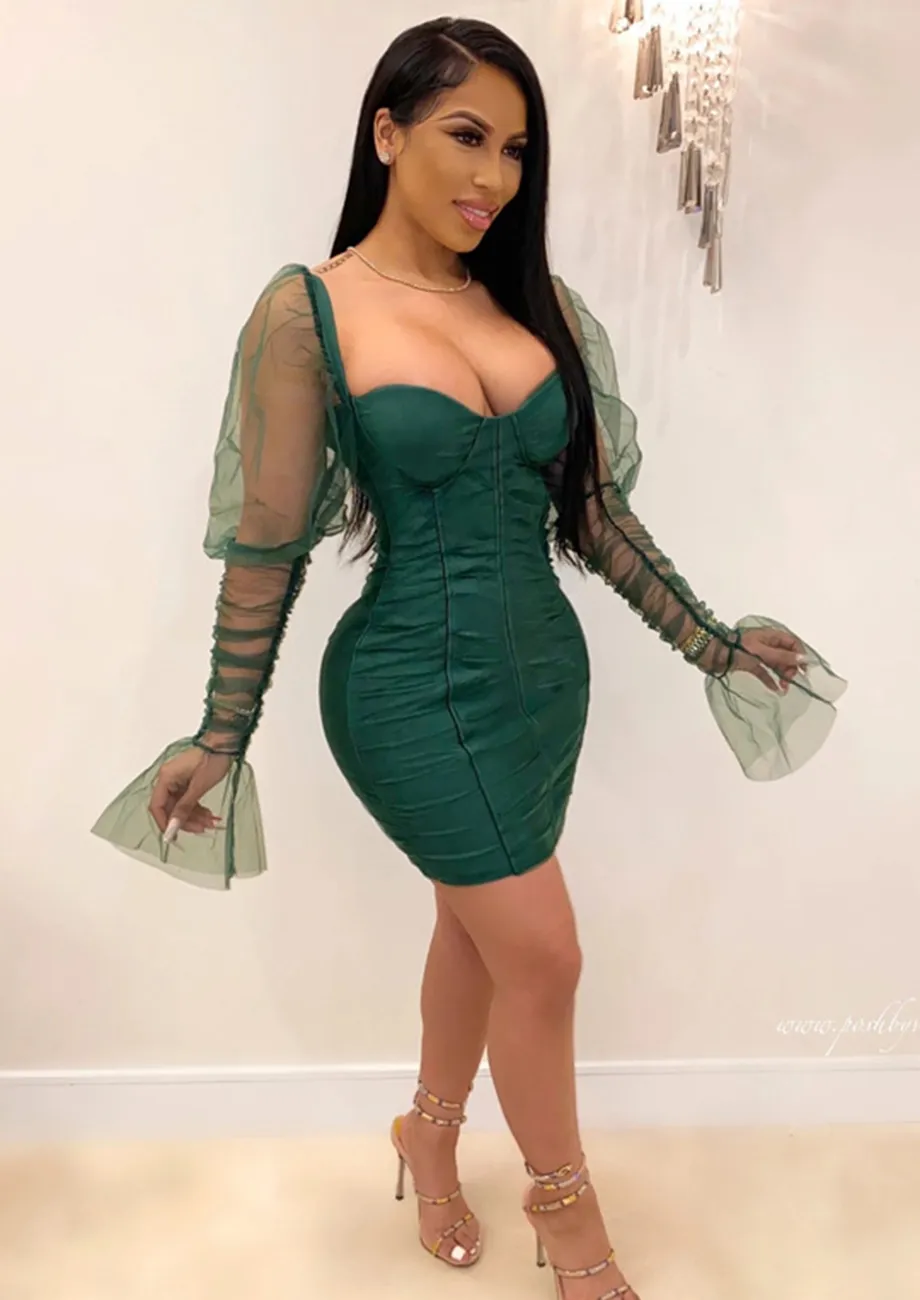 Dark green bodycon hotsell