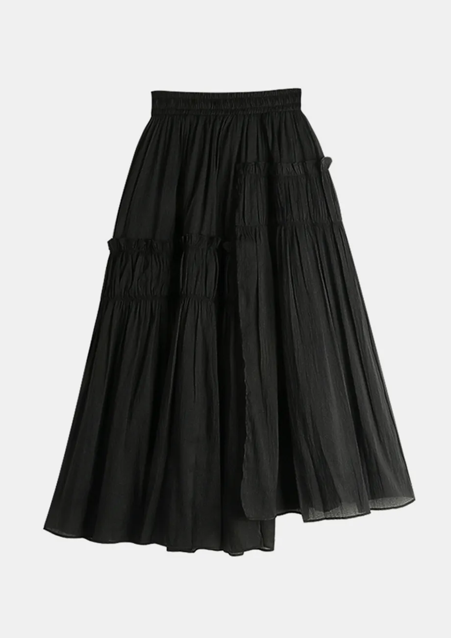 Buy BLACK FLARED A LINE MAXI SKIRT for Women Online in India