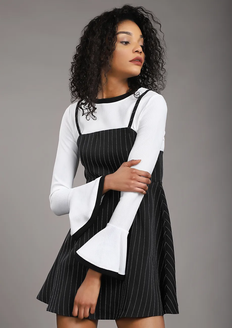 Black a line pinafore dress best sale