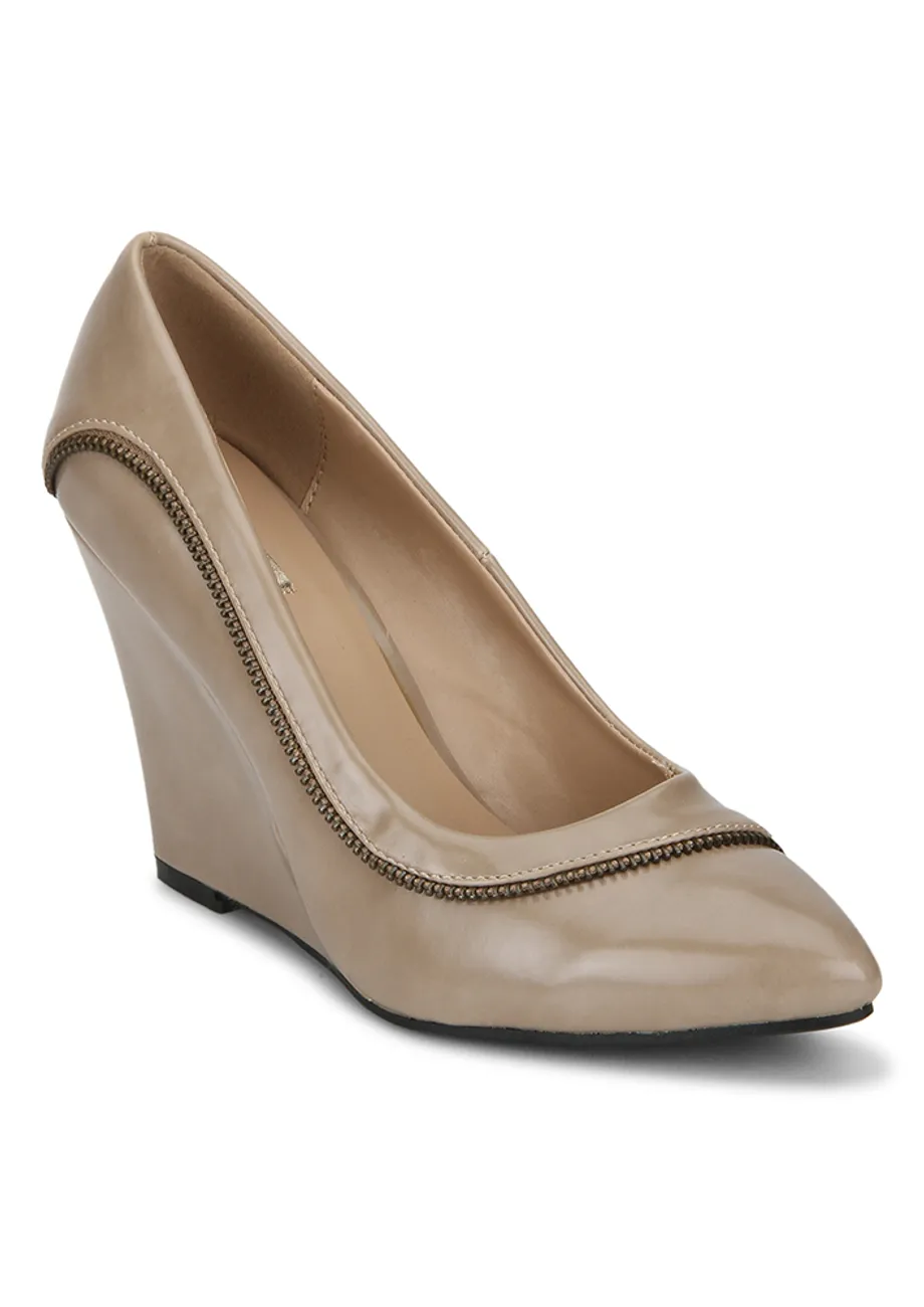 Buy Classic Beige Wedge Pumps for Women Online in India