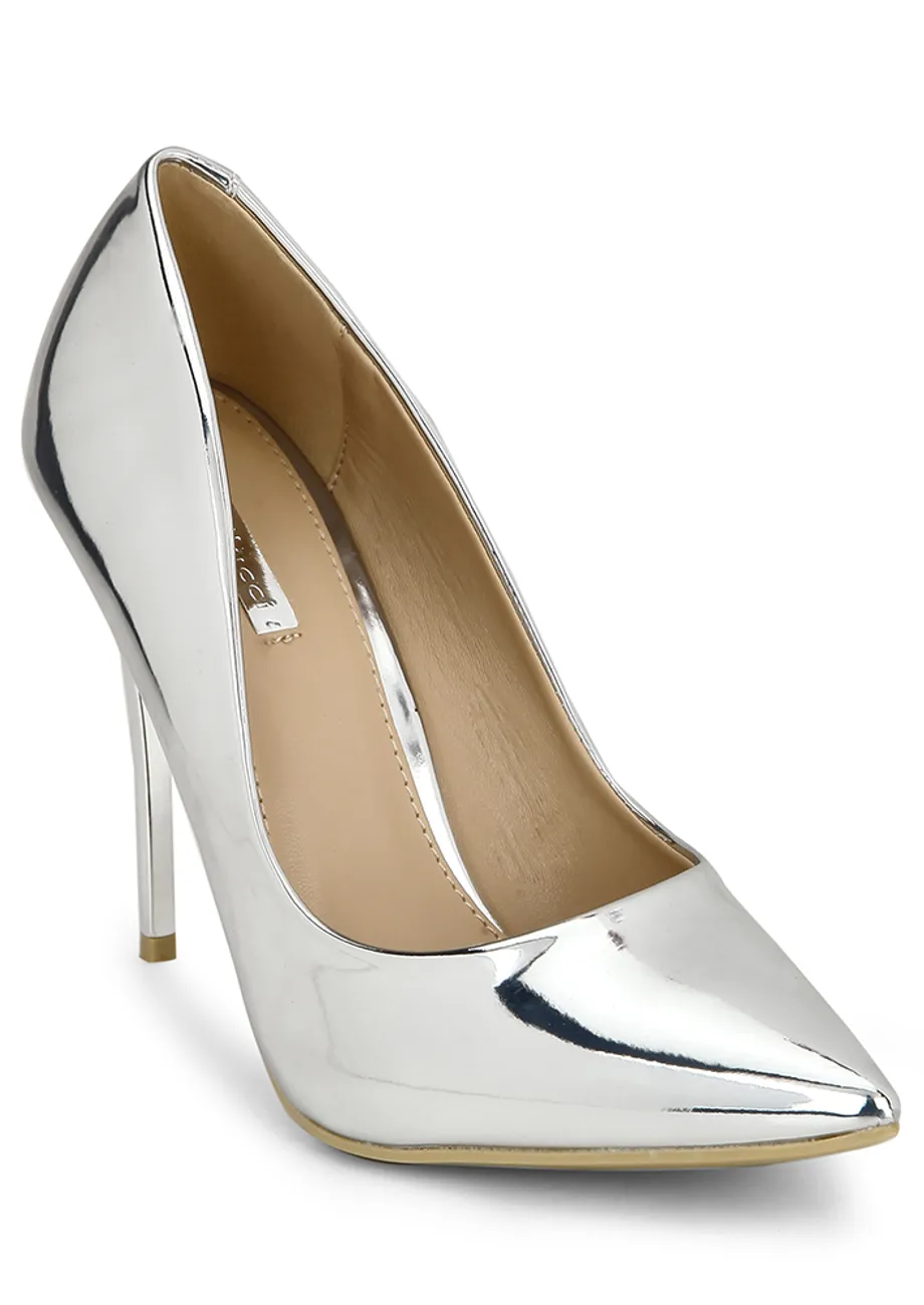 Buy SILVER BARELY THERE HEELS for Women Online in India