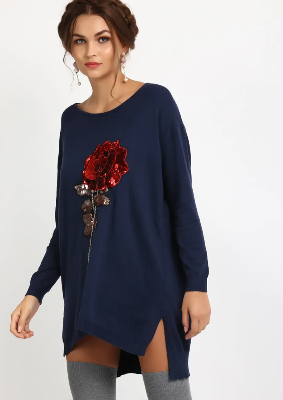 Embellished sweater dress hotsell