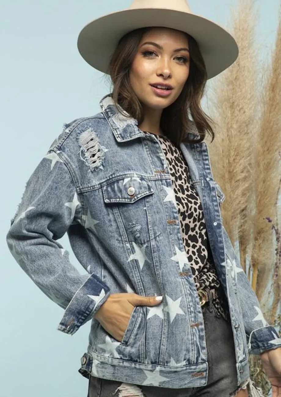 Buy LET ME REMIND YOU BLUE DENIM JACKET for Women Online in India