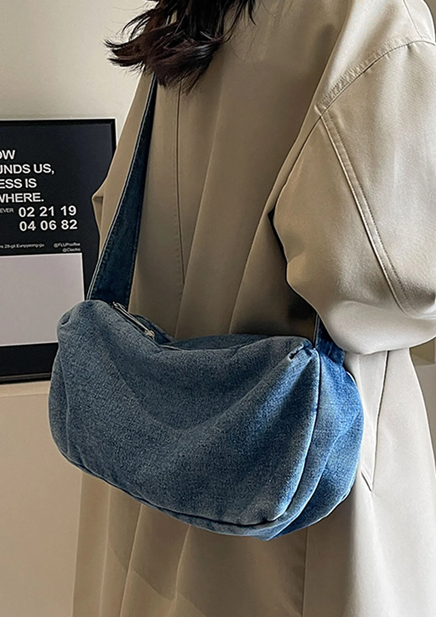 Denim blue bag online